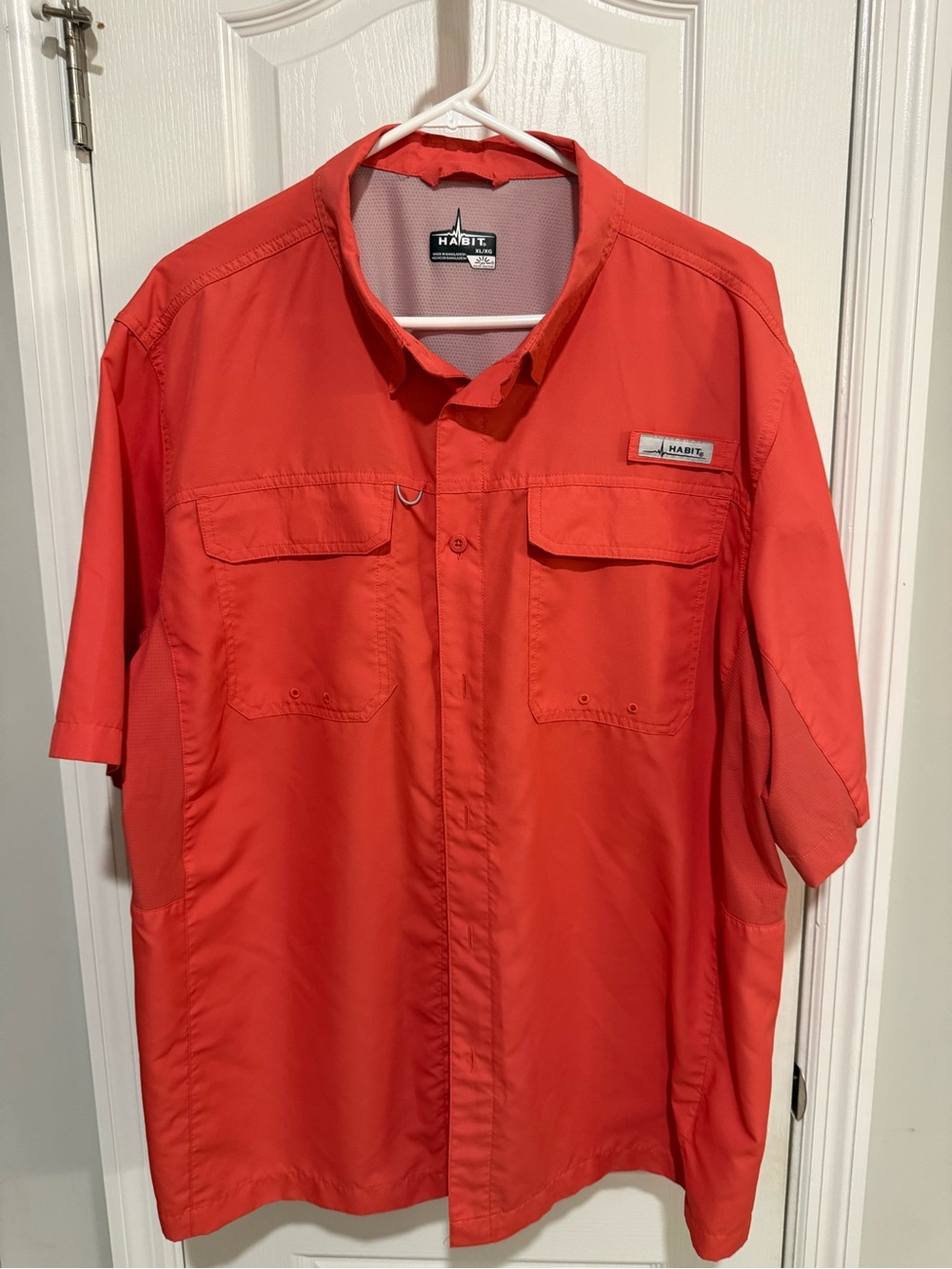 Habit Men's Short-Sleeve Lightweight Shirt Jacket - Coral
